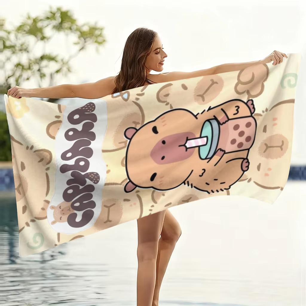 Towel Small Sport - Schnell trocknendes Capybara-Cartoon-Strandtuch, klein bis groß,