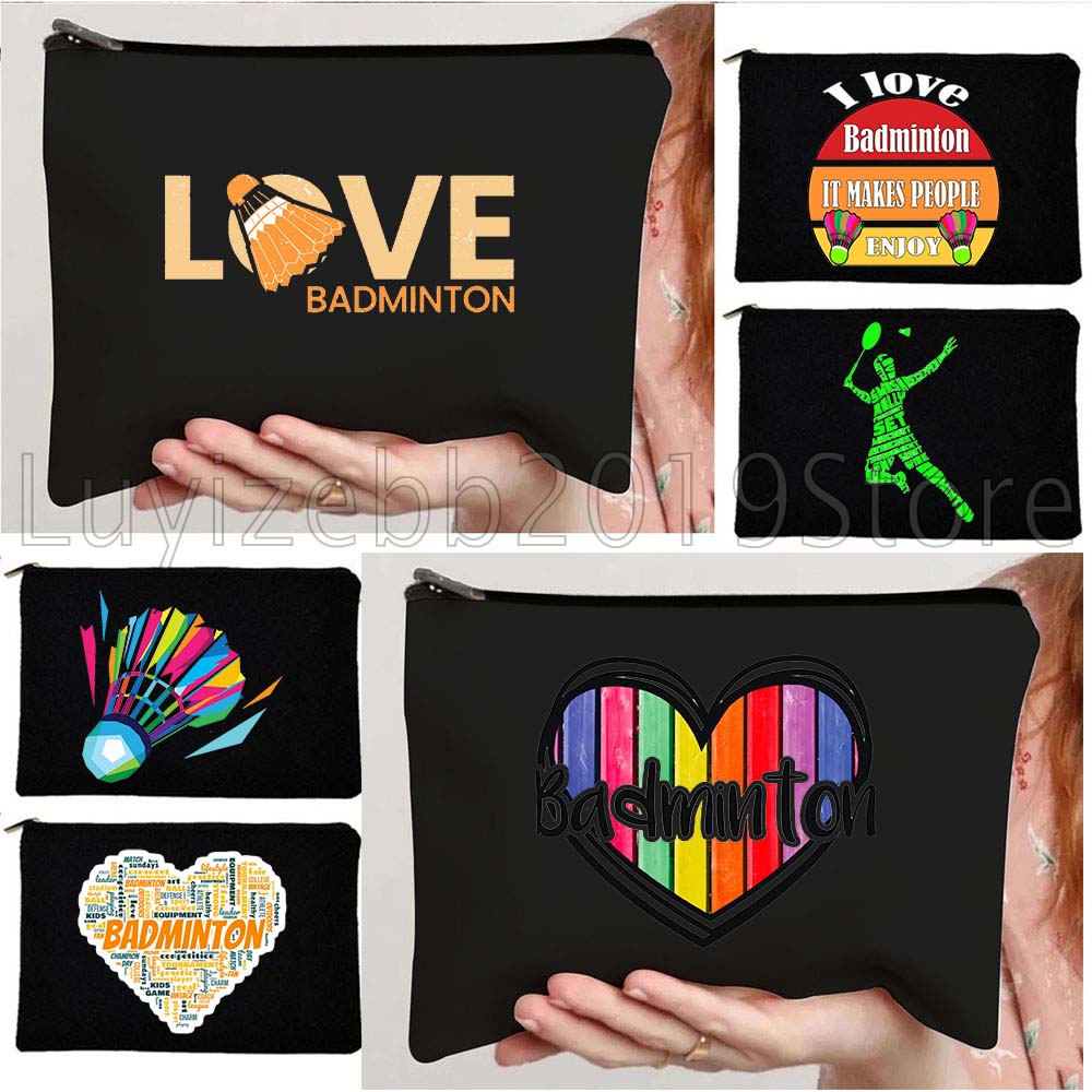 Badminton Quotes Funny - Lustige Badminton-Zitate, bunte Regenbogen-Geschenke, Leinwand, Kosmetiktasche,