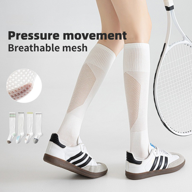 Ankle Support Badminton - Atmungsaktive Netz-Kompressions-Wadensocken, Rutschfeste Sportsocken für Tennis,