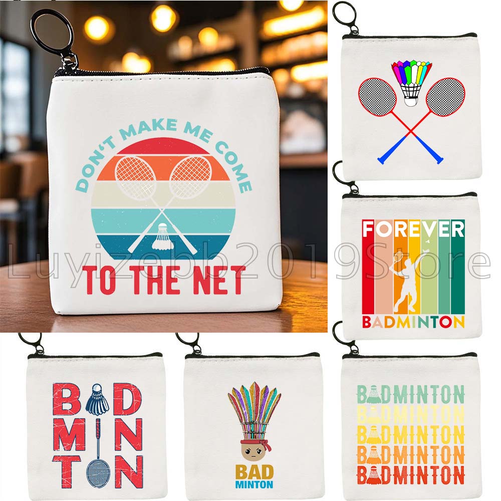 Badminton Quotes Funny - Lustige Badminton-Zitate, bunte Regenbogen-Geschenke, Segeltuch, Münzgeldbörse,