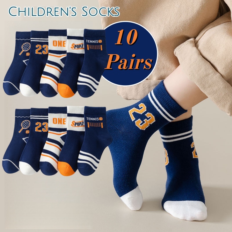 Ankle Support Badminton - 10 Paar Jungen Sportsocken Weiche Baumwolle